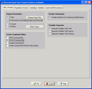 Create command file screen